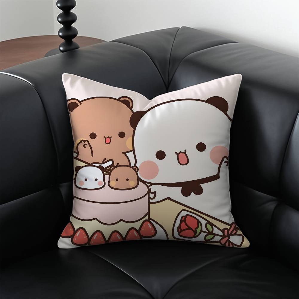 Cartoon Role Bubu Dudu Couple Pillow Case Anti-dustmite Pillowcase Invisible Zipper Silky Short Plush Sofa Cushion Cover