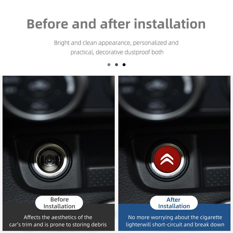 Couvercle anti-poussière pour allume-cigare de voiture en alliage d'aluminium pour Citroën C4 C3 C5 C1 C2 Berlingo Celysee Cactus Picasso Aircross Saxo Grand