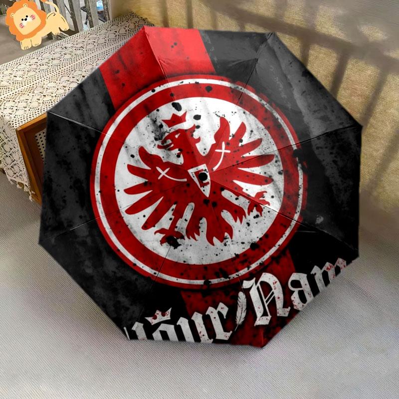 1 PC Automatic Folding Umbrella - Eintracht Frankfurt Custom Name Pattern, Portable & Foldable Design with 8 Ribs, Christmas Birthday Gifts