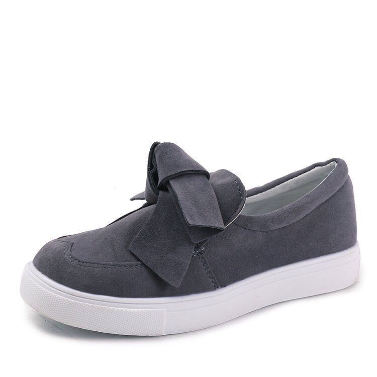 

Flat-soled loafers women s foreign trade large size 2025 spring and autumn bow shallow mouth single shoes platform casual single shoes 43 сірий колір