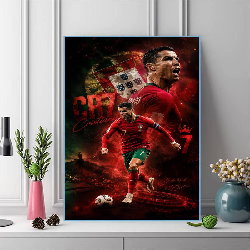 Cr7 100% Kulaté Plné Vrtáčky 5D DIY Diamantové Malování Výšivka Křížkový Steh Kamínková Dekorace