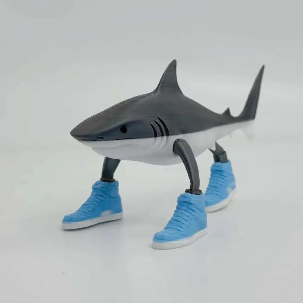Shark Figurine Tungtungsahur Figure Desktop Decoration Articulated Tralalero Tralala Figure Ornament Funny Doll 3D Printed Toy