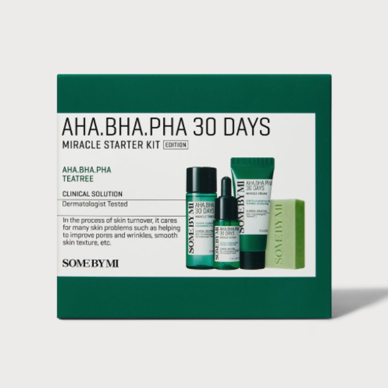 SOME BY MI AHA BHA PHA 30 Days Miracle Starter Kit 4 Types – Cleansing Bar, Toner, Serum, Cream
