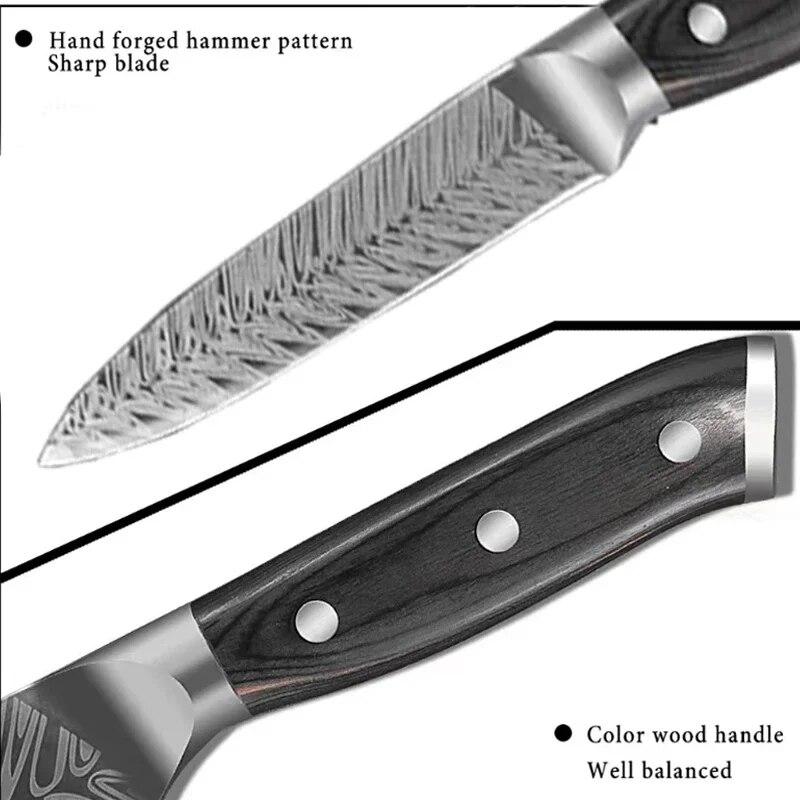 Damascus Kitchen Knife Utility Knives Meat Vegetable Knife Chef's Knife Sharp Fruit Bone Knives Cooking Knife Kitchen Tools