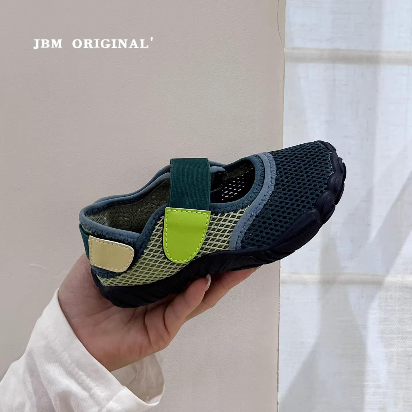 

Summer Korean Kids Barefoot Shoes for Girls Contrast Low Top Mesh Casual Sneakers size 37 зелений