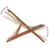Folding Beach Chair with Leaf Pattern Solid Eucalyptus Wood Frame and Fabric