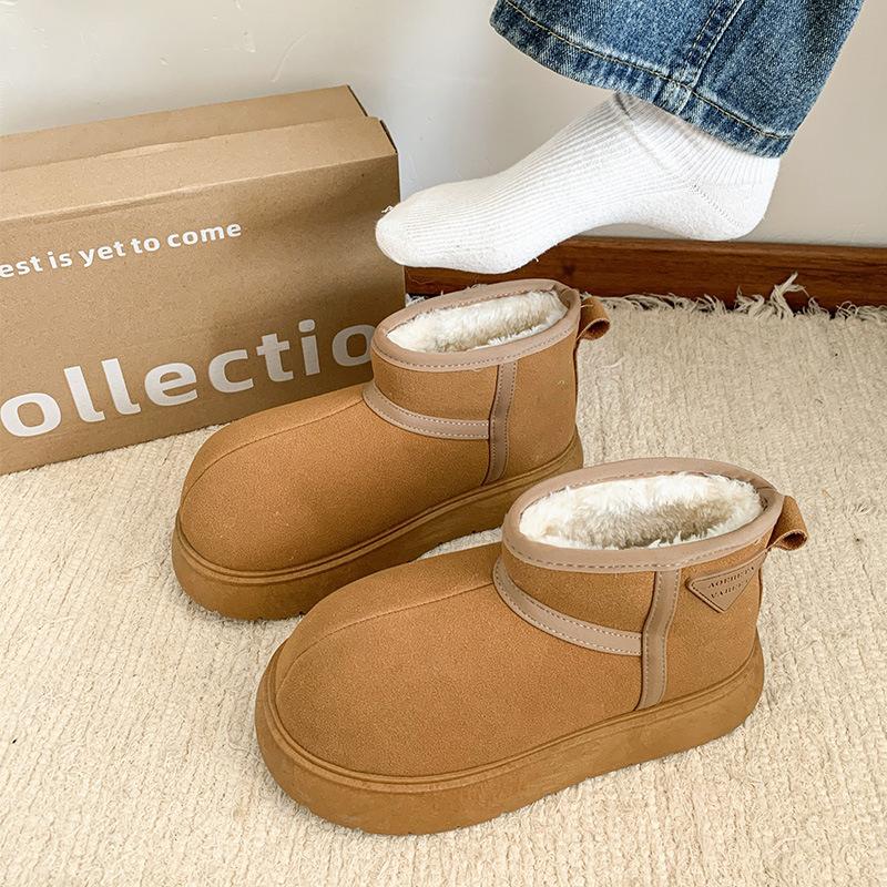 Kapibara Big Head Ugly Snow Boots Women's Winter Thick-soled Heightening Velvet Thermal Cotton Short Boots