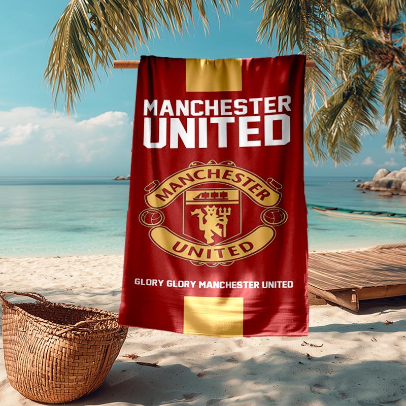 Ultra-Soft Beach Towel with Manchester United Theme,Ideal for Pool - Camping, Diving - Perfect Travel Essential, Vibrant Beach Towel.