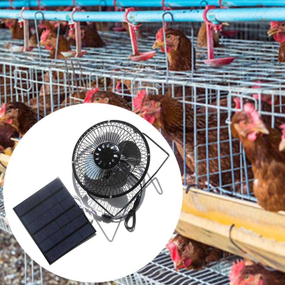 Solarpanelbetriebener Ventilator Mini-Abluftventilator für Gewächshaus & Hühnerstall Außenbelüftungsgerät Ventilator für Haustiere