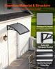 Awnings for Door Entrance, 24 X 24 In, Exterior Front Door Window Awnings with Drainage & ABS Bracket, Rain Snow Sun Protection, Overhang