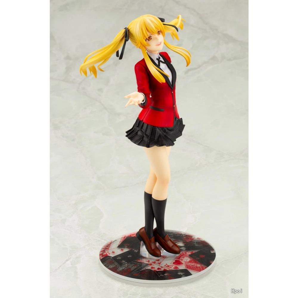 24CM Anime Kakegurui Twin Meari Saotome Figure Standing Model Toy Gift Collection Replaceable Face PVC Action Figure
