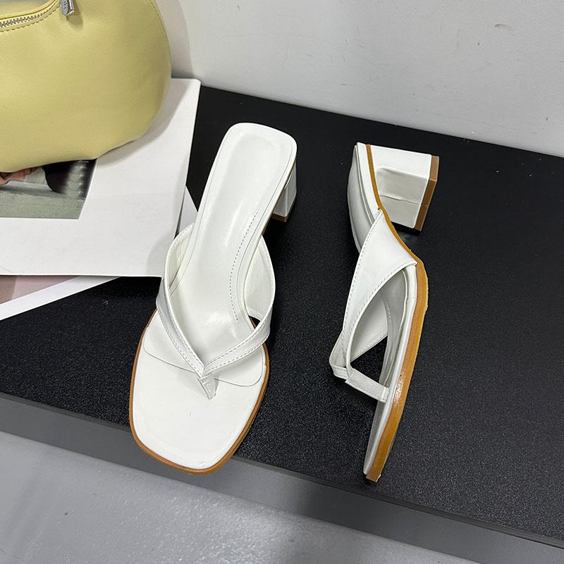 

Мода Весна Лето Женские Туфли-Шлепанцы на Каблуке Туфли Мода Мелкие Женские Квадратный Каблук Шлепанцы Слайды Женские Вьетнамки Сандалии 35 бежевый