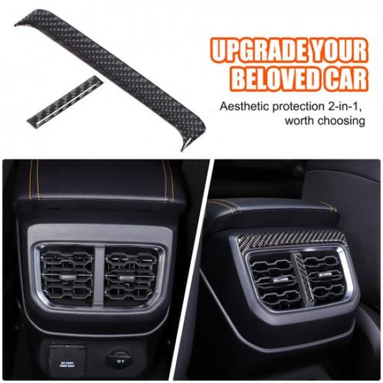 Soft Carbon Fiber Rear Air Vent Trim Sticker For Ford Ranger Raptor T9 2024