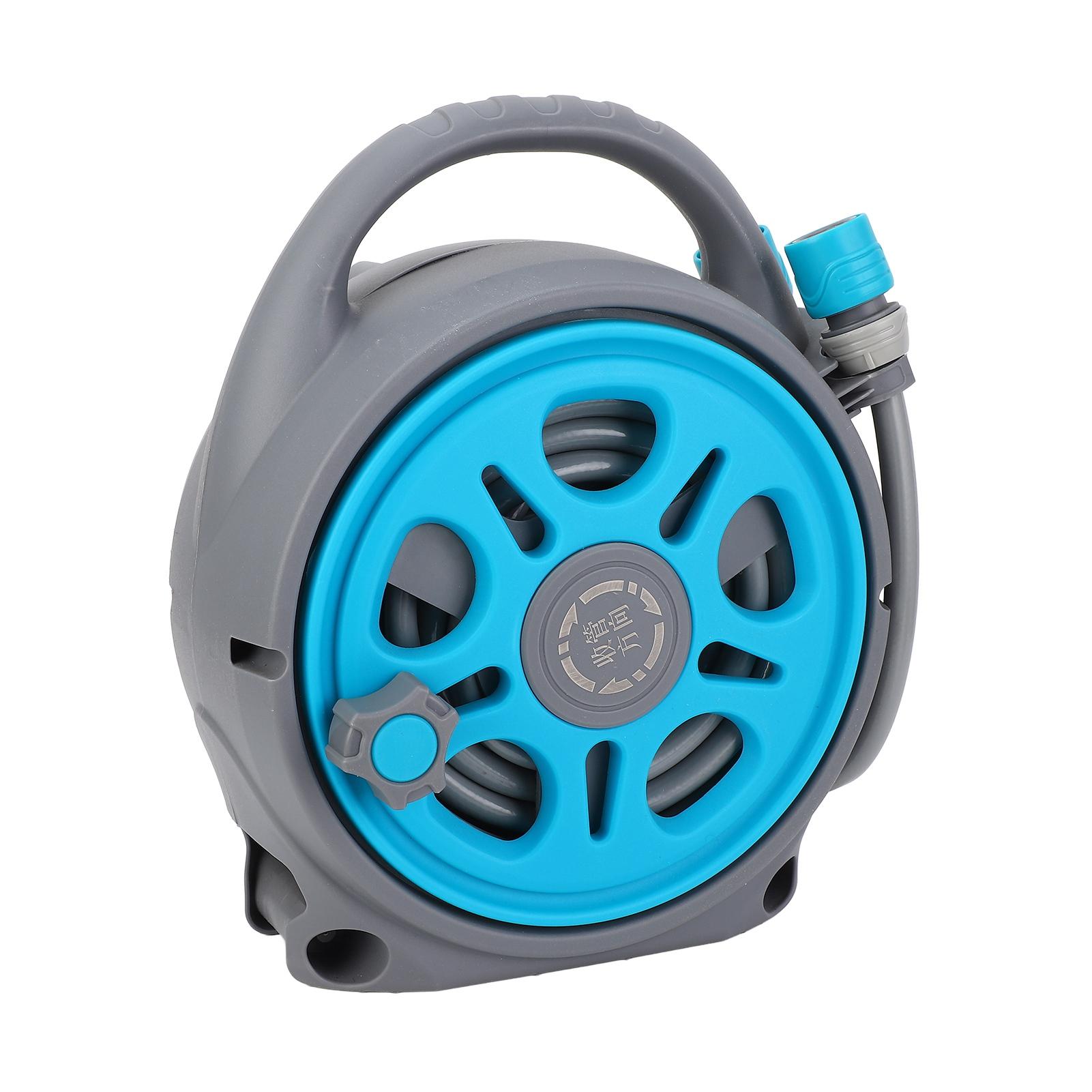 

Hose Reel Flexible and Expandable Versatile Spray Modes Adjustable Water Pressure Garden Hose Reel 16m синий