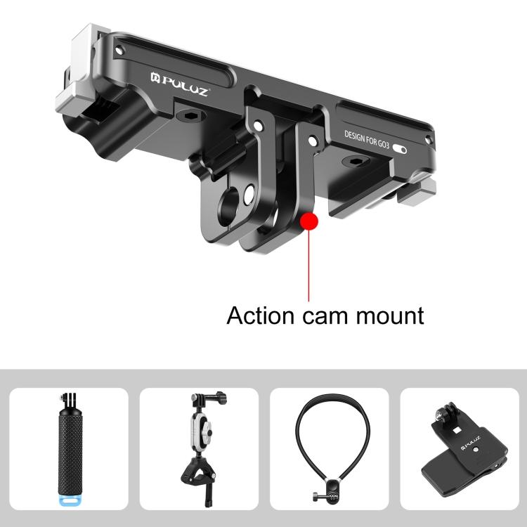 

For Insta360 GO3 / GO 3S PULUZ Magnetic Aluminum Alloy Quick Release Base Mount (Black) чёрный