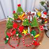 Hand-made Cute Christmas Reindeer Plush Headband for New Year Hair Accessory and Hairpin Holiday Headwear