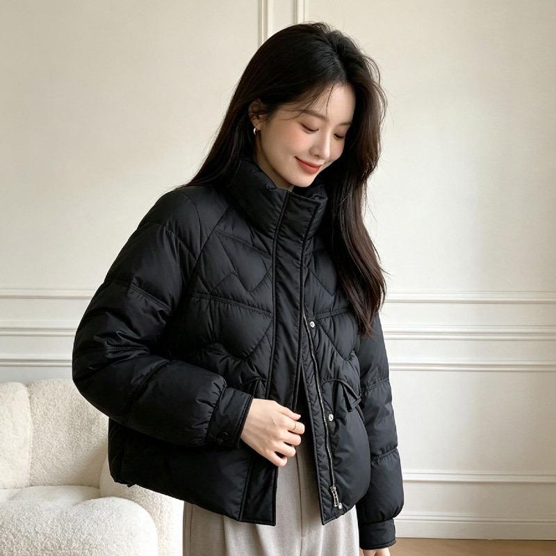 Down jacket women's white autumn and winter short white duck down women