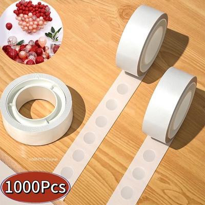Fita adesiva dupla face transparente 100/1000 pontos, redonda, sem rastros, adesivo forte, à prova d'água para artesanato faça você mesmo