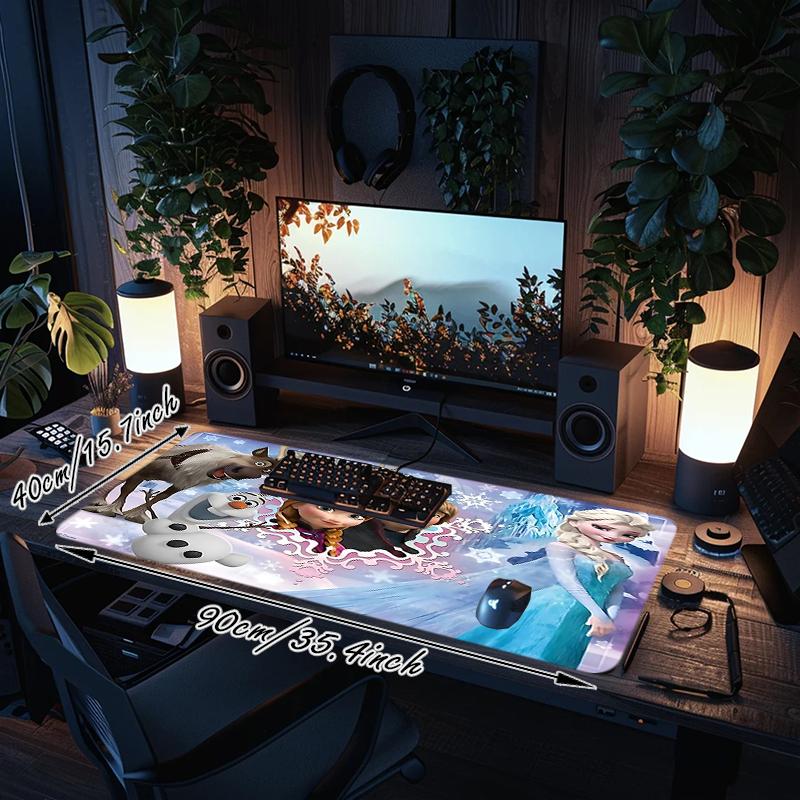 1Pc Frozen Friends Adventure Gaming Mouse Pad Keyboard Desk Mat Non-slip Rubber Lock Edge Waterproof Computer Mousepad for Office Home Decor Ey117