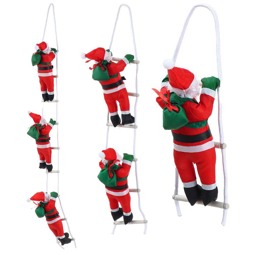 

2Pcs New Cartoon Cute Climb Ladder Doll Party Ornament Santa Claus Xmas Ornaments