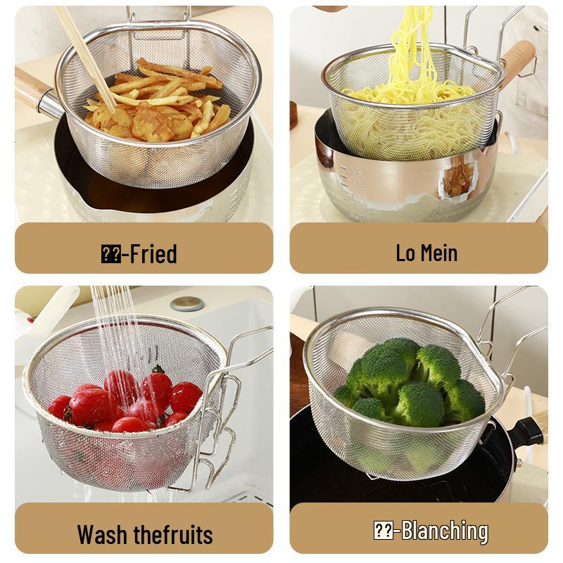 Stainless Steel Multi-Purpose Mesh Fry Basket & Strainer
