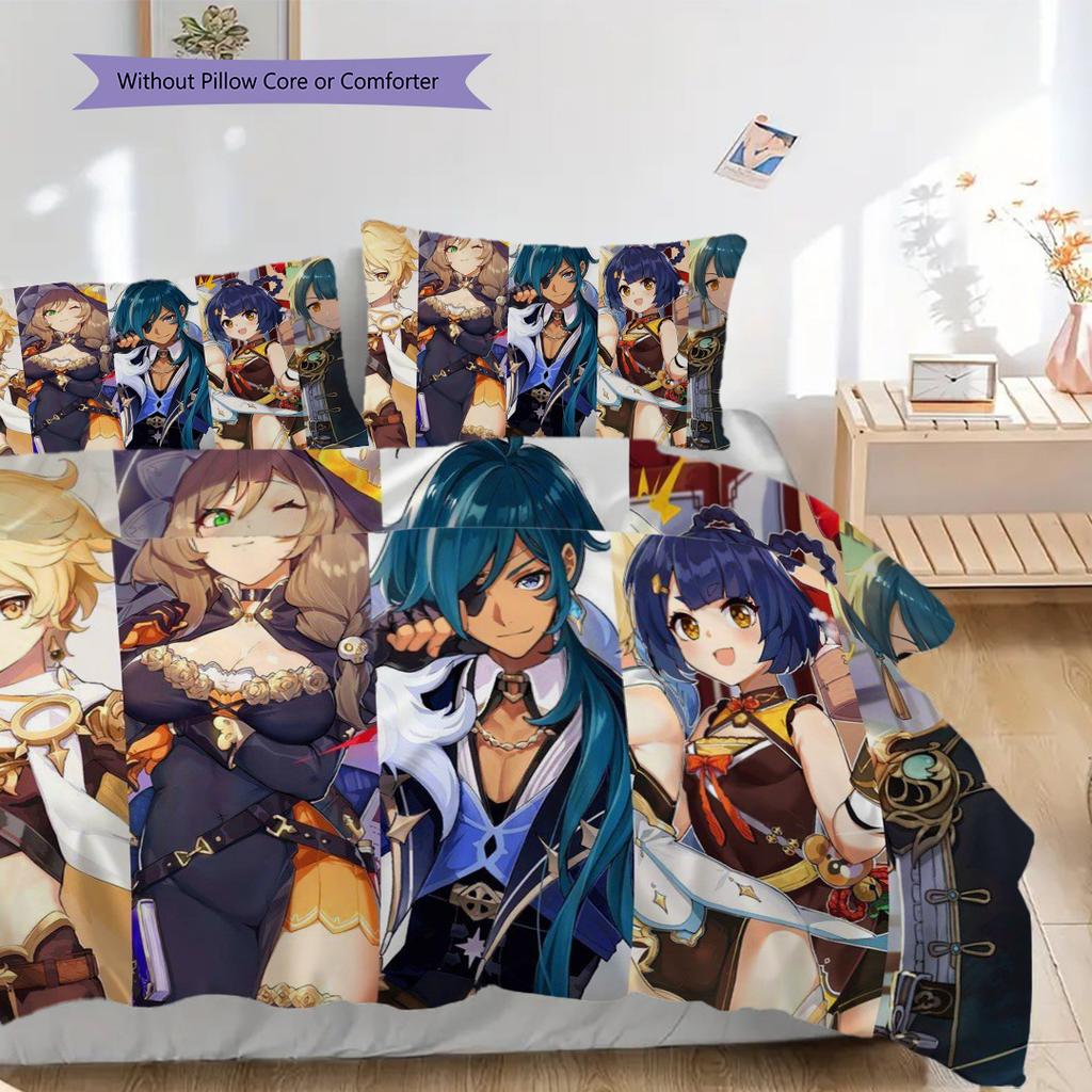 Genshin Impact Complete Character Visual Novel Bedding 1 Duvet Cover 2 Pillowcase Without Core Duvet Cover And Pillowcase