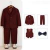 Bambini Ragazzi Bianco Blazer Gilet Pantaloni Bambini Matrimonio Ballo Vestito Bambino Ragazzo Elegante Vestito Festa