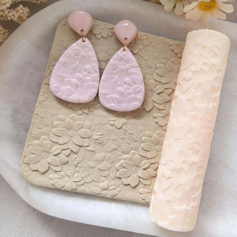 DIY Polymer Clay Texture Roller, Roller for Polymer Clay Earrings Jewelry, Embossing Pottery Texture Rollers for Jewelry Making