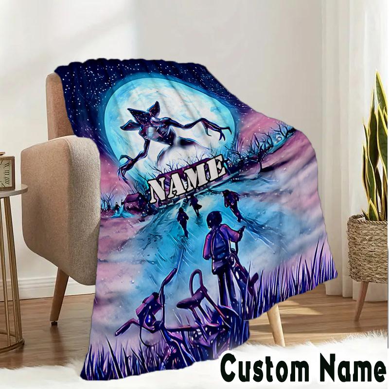 Custom Name Eleven Stranger Blanket Bedding Blanket Picnic Blanket for Women Men, Throw Blankets for Couch Bed, Christmas and Halloween gifts