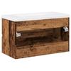 Bathroom Vanity with Built In Basin Rustic Wood Look