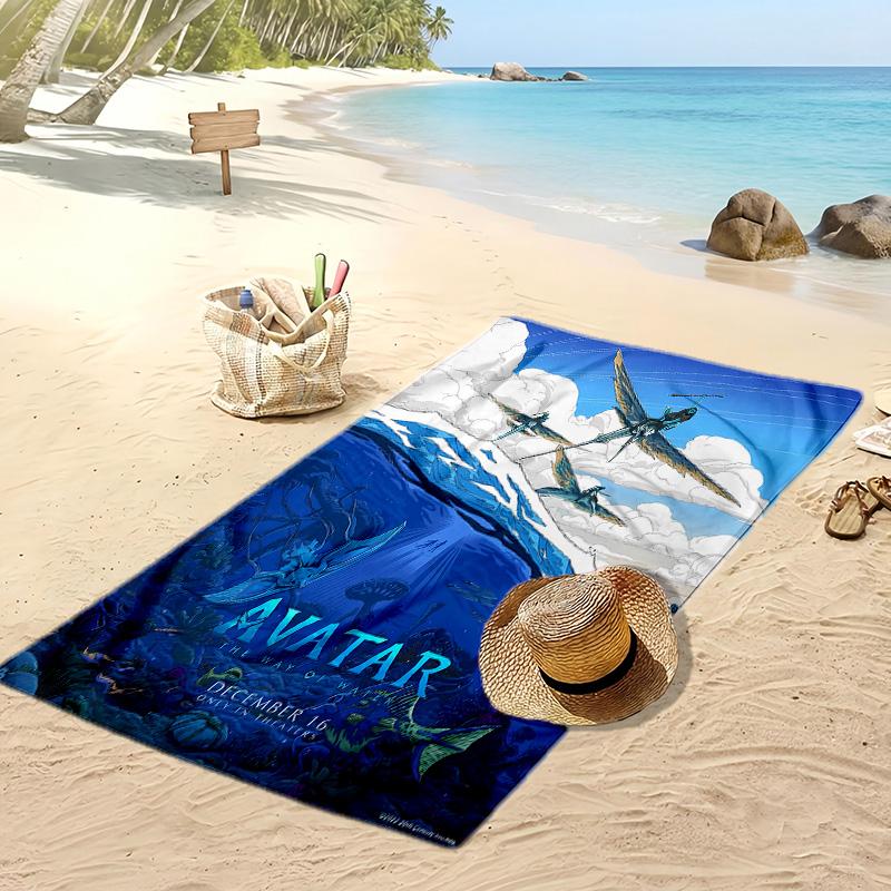 Toalla de Playa Estampada de Avatar Secado Rápido Toalla Suave Manta de Playa Rectangular Grande Portátil para Viajes Piscina