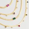 2026 Nova Corrente Necklace Banhada a Ouro 18k Feminina com Zircônia Cúbica, Pedra Verde Arco-Íris CZ Cobra Necklace Gargantilha Ajustável Joalheria
