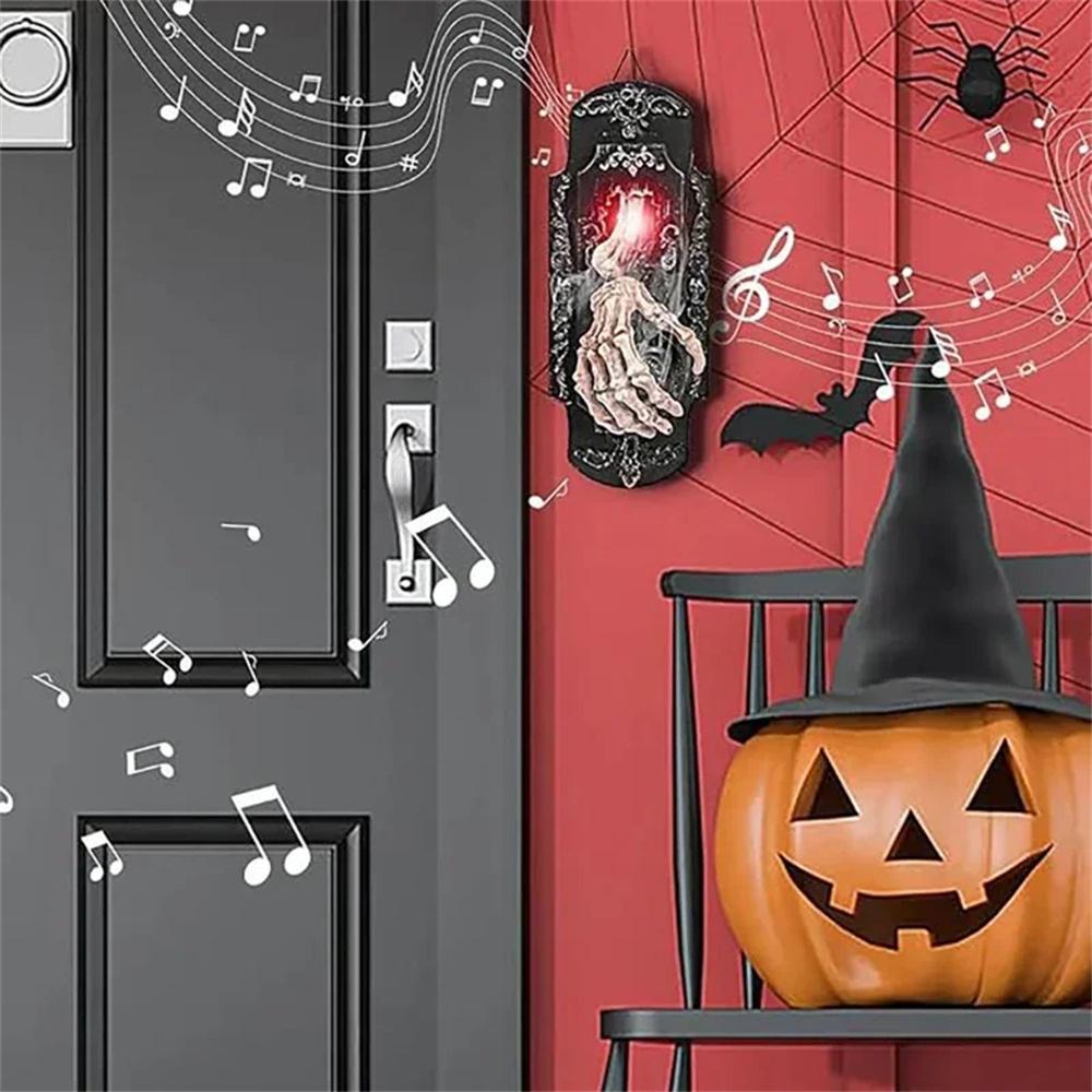 1× Skeleton Hand Shape Halloween Funny Spray Doorbell For Halloween Decoration