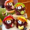 Cute Apple Banana Kiwi Strawberry Fruit Pack Red Panda Plush Pendant Keychain For Animal Lover Gift