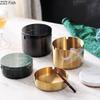 BREuropean Style Marble Alloy Ashtray with Lid Anti Fly Ash Luxury Stainless Steel Car Brass Color Multifunctional Ashtray DecorEY