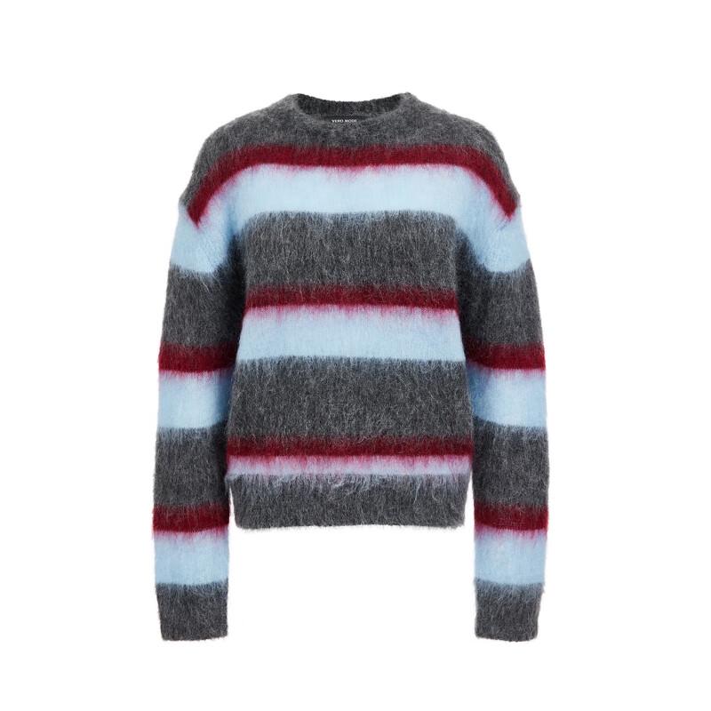 VEROMODA Women's Color-Block Striped Mohair Blend Sweater