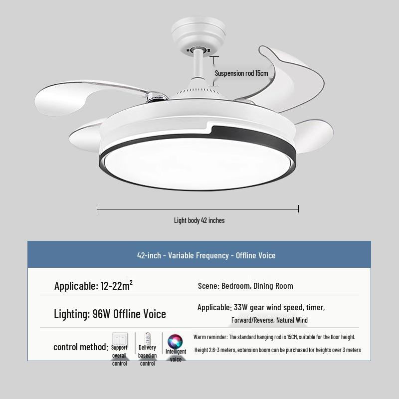 2026 New Model Flush Mount Ceiling Fan with Integrated Light for Living, Dining & Bedroom