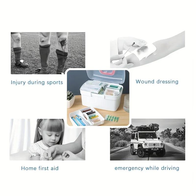 1pc Portable Medicine Box - 3-Layer First Aid Organizer for Travel/Home | Red Design, Compact PP Storag