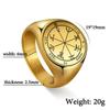 Vintage Tetragrammaton Rings Magical Wahyeh Blessed Pentagram of Solomon Finger Rings for Men Stainless Steel Jewelry