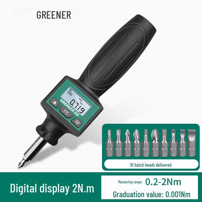 Green Forest Digital Display Adjustable High-Precision Torque Screwdriver with Preset Batch Head