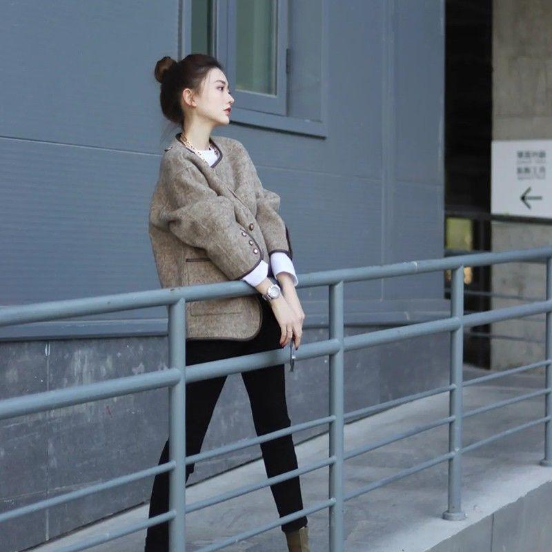 2025 New Fascinating Daughter's Coat Winter and Autumn Sweater Wool Lace Coat Girls' Loose Coat Charming Plush Coat Cute Student Girls' Coat