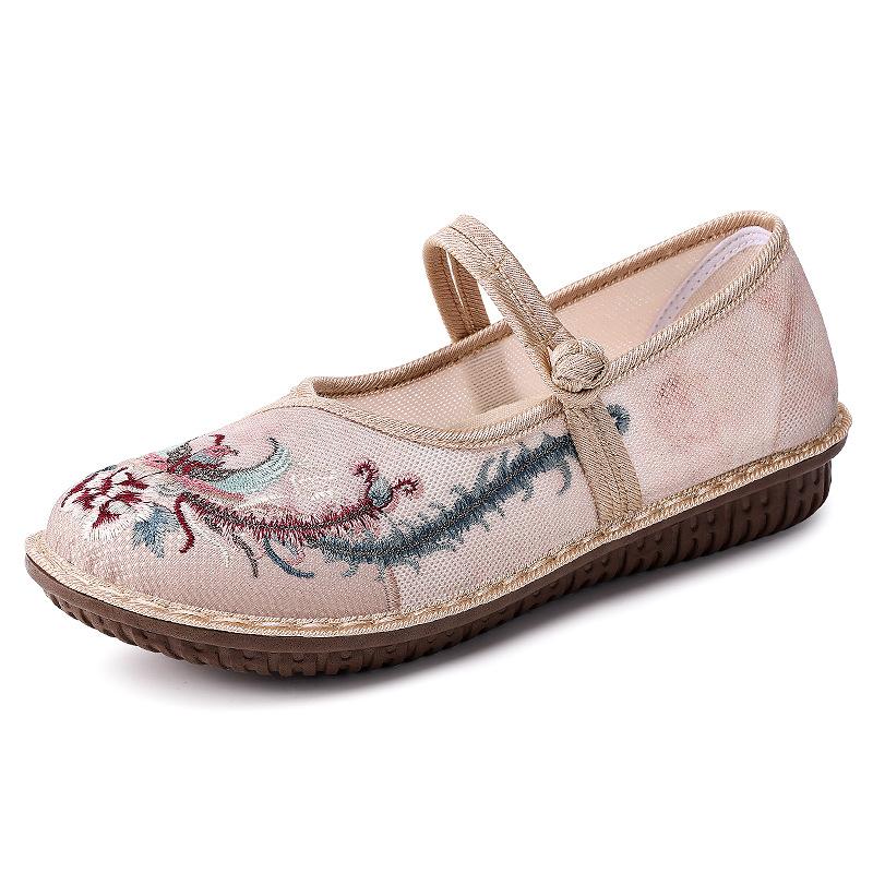 

Летние новые дышащие женские универсальные удобные туфли на мягкой подошве, удобные плетеные, удобные вышитые туфли в этническом стиле, повседневная обувь 41