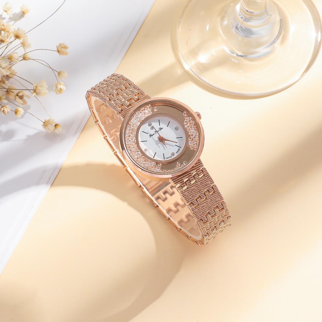 5pcs/set; Simple and Stylish Ladies' New Diamond-inlaid Watch Necklace Set of Five, Suitable for Birthday Gifts