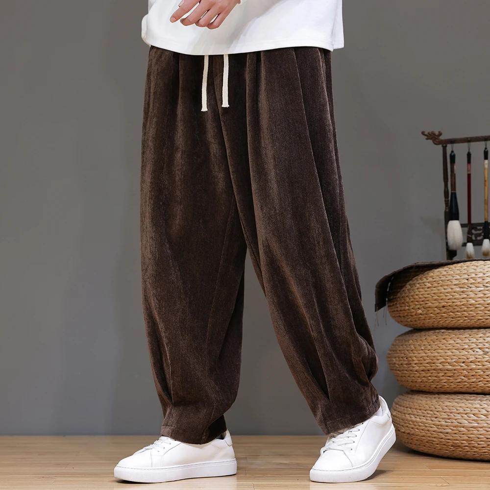 Autumn Men Streetwear Harem Pants Men Vintage Harajuku Casual Pants Male Loose Wide Leg Pants Men Soild Color Jogger Trousers