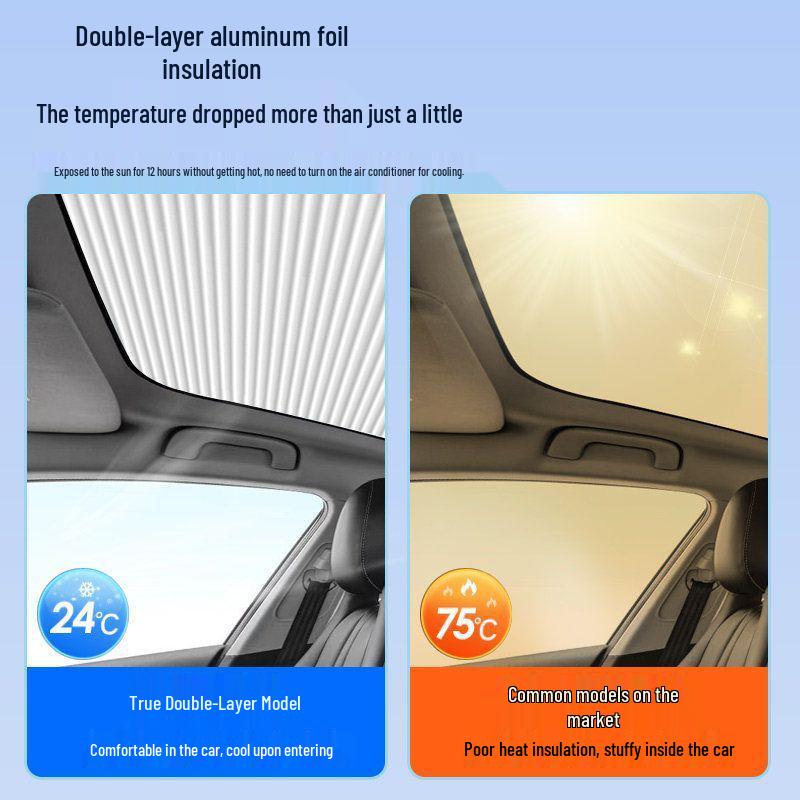 XPeng P7 G6 G9 Electric Sunroof Sunshade: Manual, Foldable, Heat Insulation, Sun Protection, Panoramic Roof Curtain.