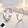 Customized Name Letter Heart Shaped Couple Ring Stainless Steel Simple Love Open Adjustable Ring Fashion Couple Gift