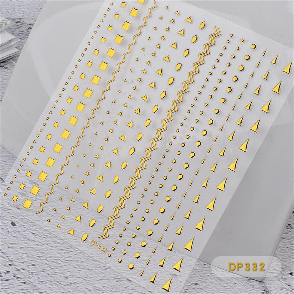 Kokarda serca Manicure złote paski metalowe łańcuszki transfer wody naklejki do paznokci wzory geometryczne ozdoba do paznokci