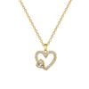 Full Diamond Peach Heart Love Fashion Light Luxury Temperament Gorgeous Full Diamond Necklace Female Versatile Collarbone Chain Titanium Steel