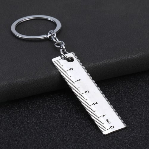 Small Ruler Keychain, Pocket Pendant Backpack Charm Measuring Tool, Practical Multifunctional Key Ring Decoration for School, Home, Office