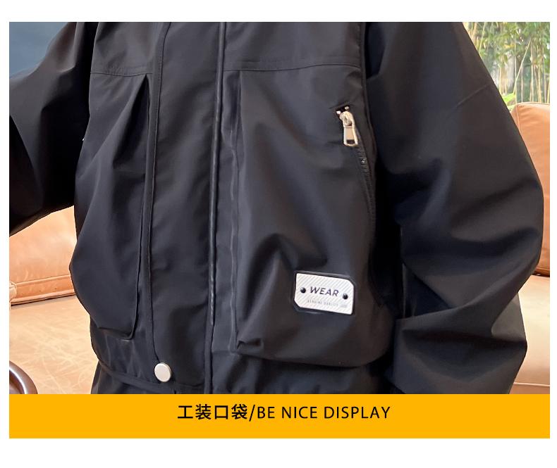 Boys' Outerwear, New Spring Clothing, Children's Spring Hooded Windbreaker Jacket, Big Children's Top, Stylish Spring and Autumn Fashion Trend
